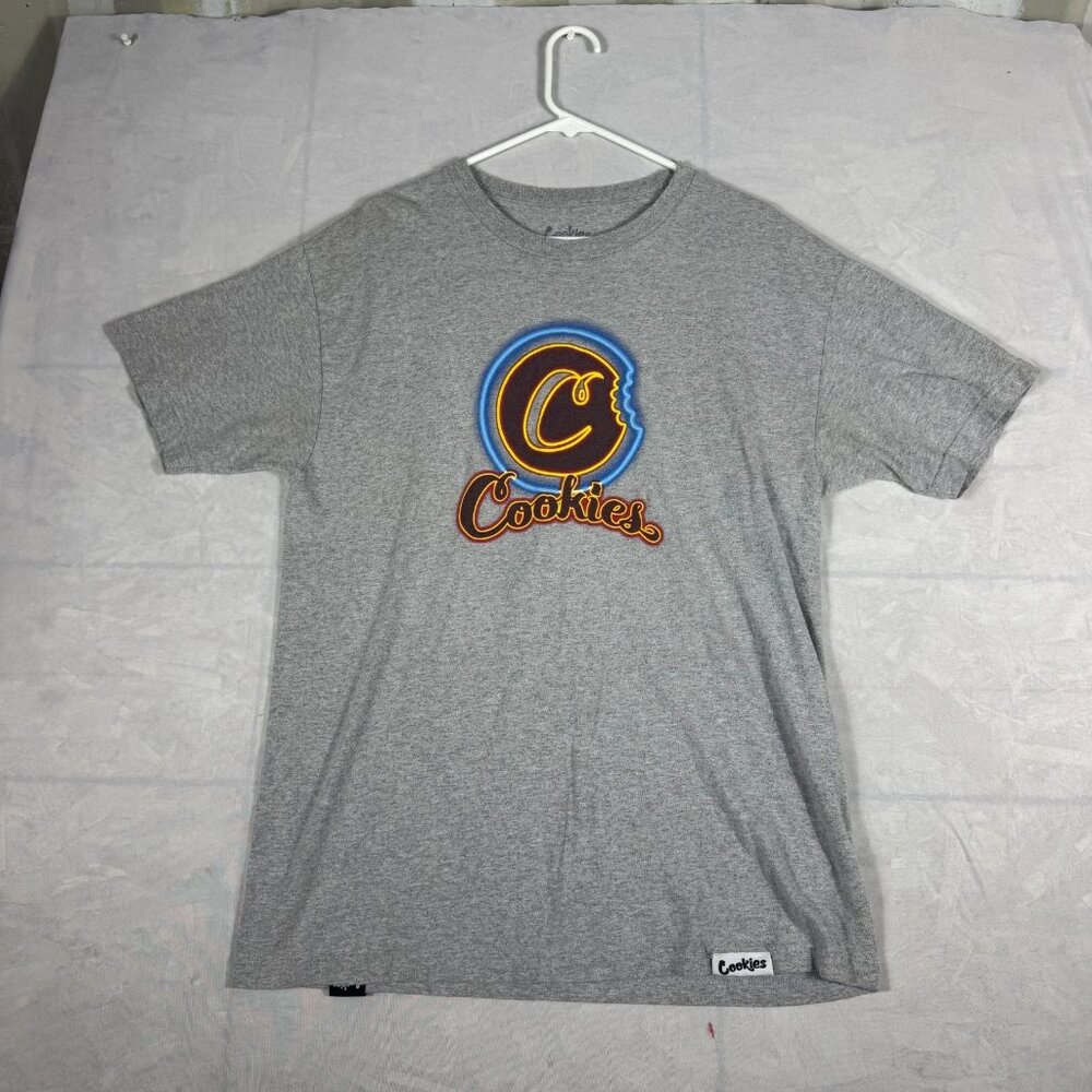 Cookies T-Shirt Mens Heather Gray C Bite Crew‎ Neck Short Sleeve Graphic Tee
